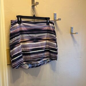 Outdoor Voices Striped Saturn Purple and Black Women's Skort with Spandex Shorts